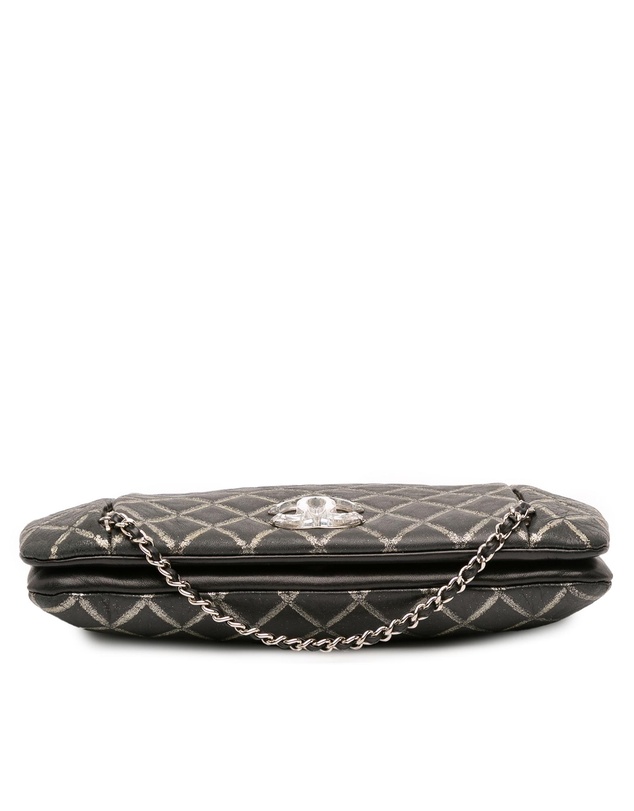 Pre-Loved by Azura Reborn - Pre-Loved Quilted Metallic Distressed Lambskin CC Crystal Flap
