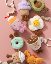 Living Textiles - 2 Pack Mini Market Brunch Stroller Toys - Coffee & Croissant