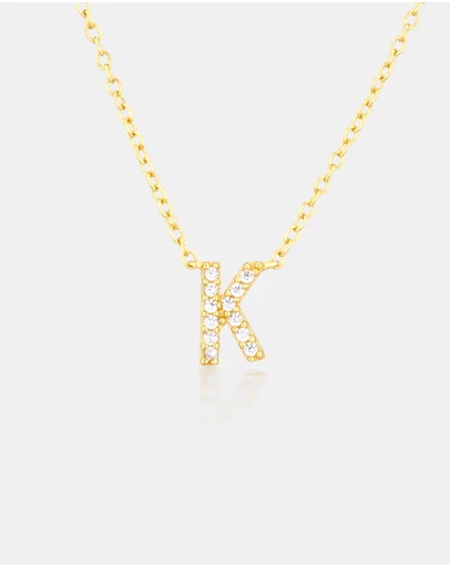 The Silver Collective - A-Z Letter Necklace - K