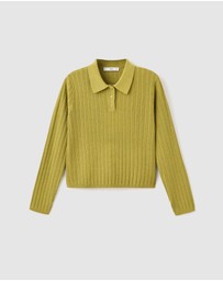 M.N.G - Polo-Neck Ribbed Sweater