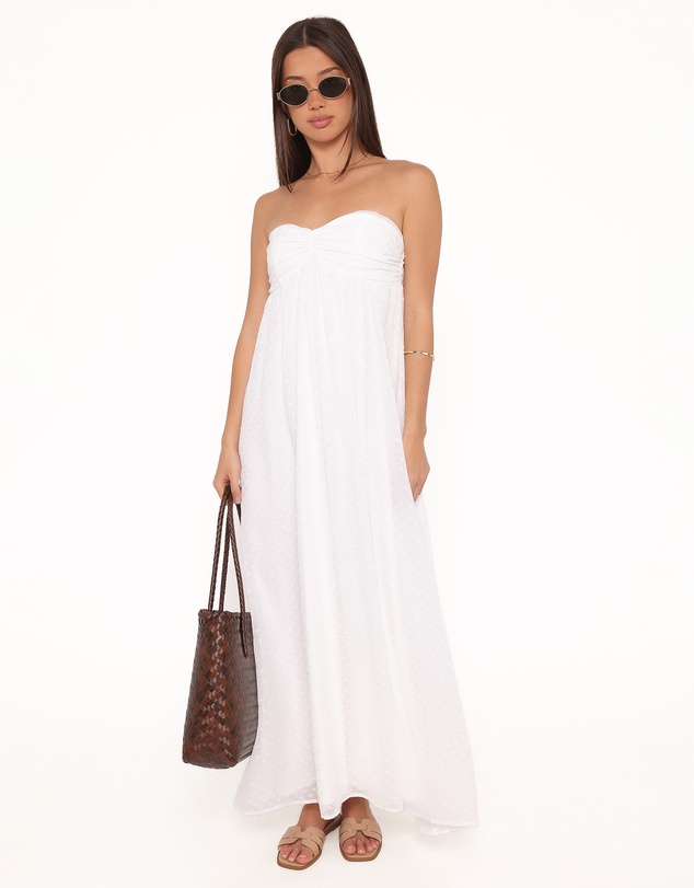 Petal & Pup - Vee Strapless Maxi Dress - White