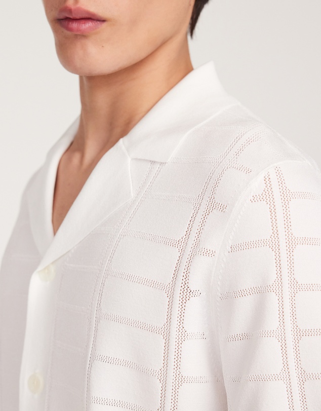 Calibre - Patterned Mesh Tech Knit Shirt Ivory