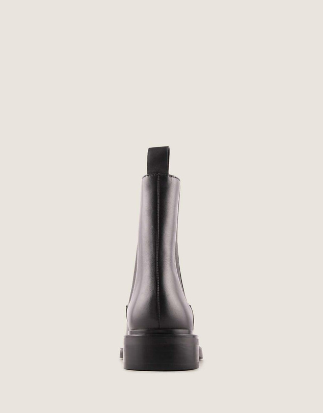 Shelly Shen - Harper Flat Ankle Boots Black Leather