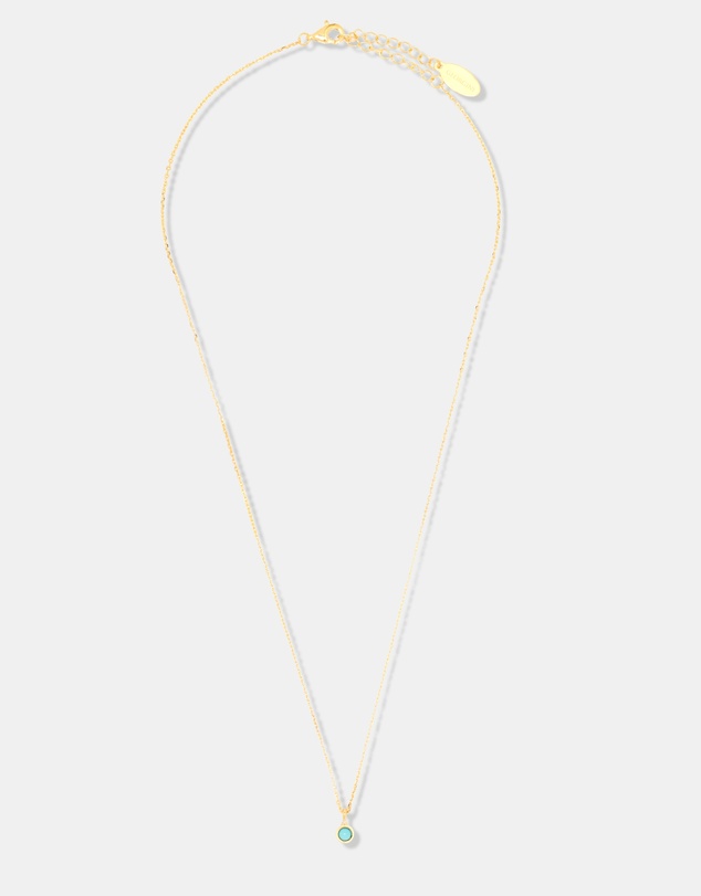 Georgini - Natural Turquoise And Diamond December Gold Pendant