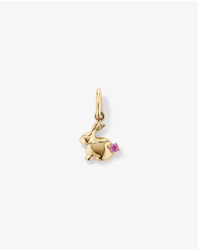 Michael Hill - Bunny Pendant with Created Pink Sapphire in 10kt Yellow Gold