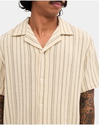RVCA - Mens Vacancy Stripe Short Sleeve Shirt