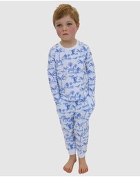 Sant And Abel - Kids Skydog Blue Toile Long PJ Set