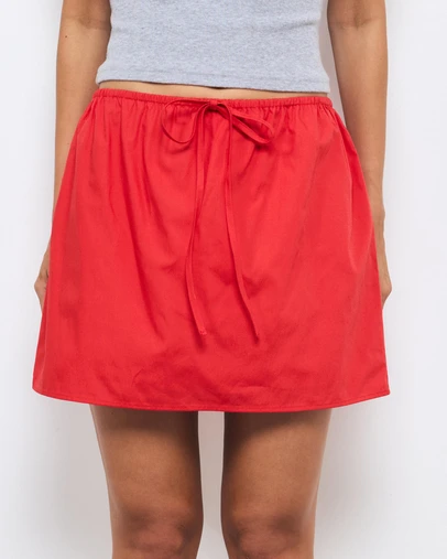 AERE - Cotton Poplin Drawcord Mini Skirt