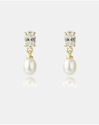 Georgini - GEORGINI OCEAN WHITSUNDAYS FRESHWATER PEARL EARRINGS GOLD