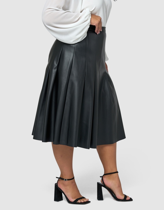 Something 4 Olivia - Seraphina Pleated PU Skirt