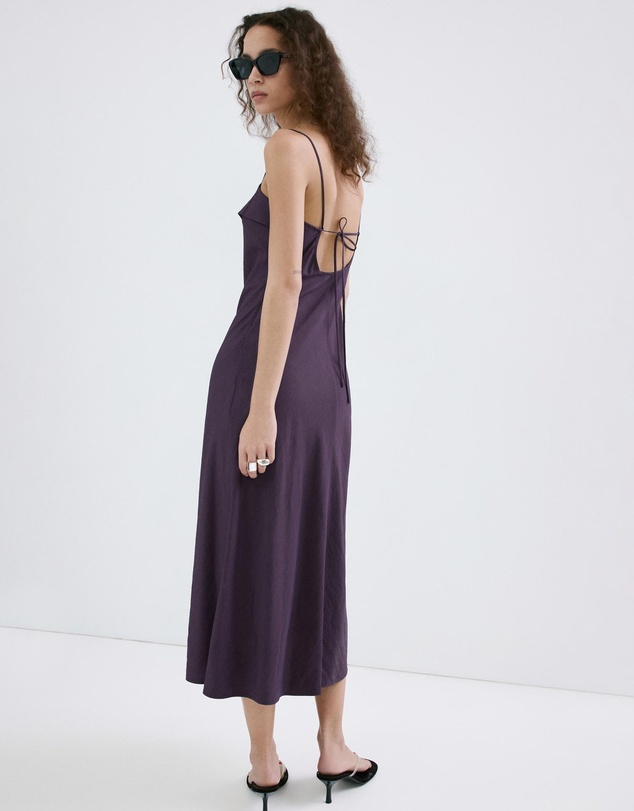 M.N.G - Midi Dress with A Wrap Neckline
