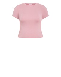 City Chic - Plus size Karla Short Sleeve Tee - dusty rose