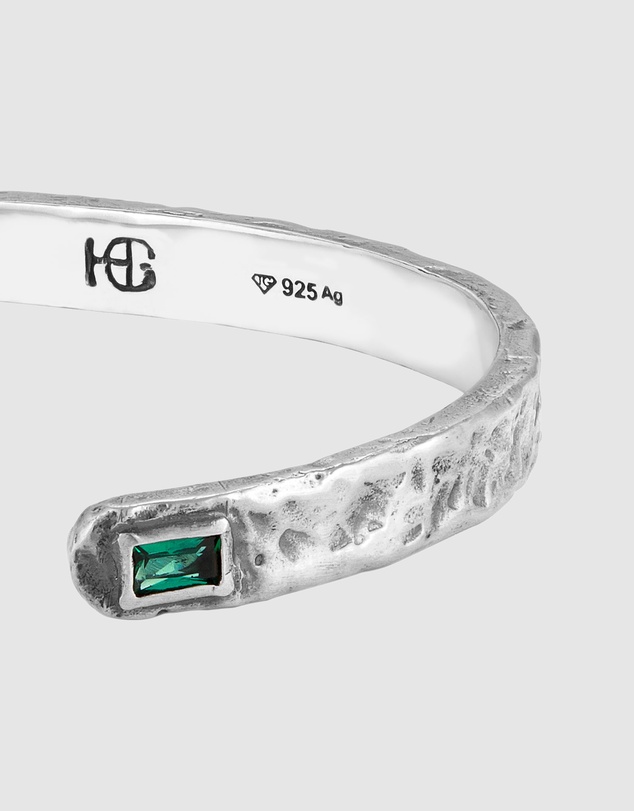 Haze & Glory - ICONIC EXCLUSIVE - Bracelet Men Emerald Heritage Bangle 925 Sterling Silver