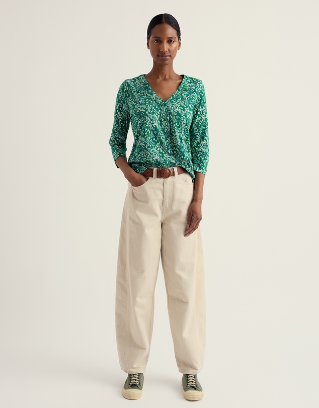 Seasalt - Seasalt Cornwall Green 3/4 Barnoon Top