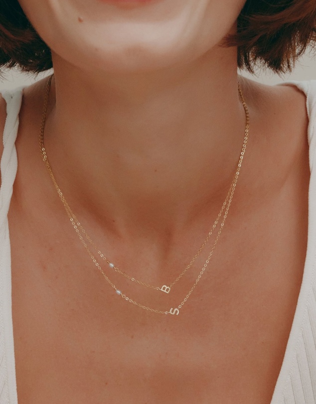 SAINT VALENTINE - Pearl Letter Necklace - Gold