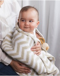 Living Textiles - Chenille Blanket - Chevron Taupe