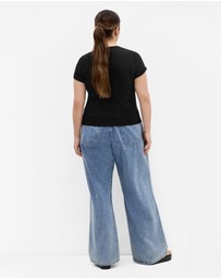 City Chic - Plus Size Cherry Tee - black