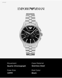 Emporio Armani - Silver Tone Chronograph Watch