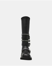 Steve Madden - Kannonball Black Leather Boots