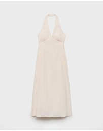 M.N.G - Valentin Halter-Neck Linen Dress