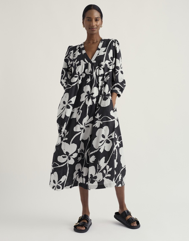 Seasalt - Earth Colours Poplin Midi Dress in GOTS Organic Cotton