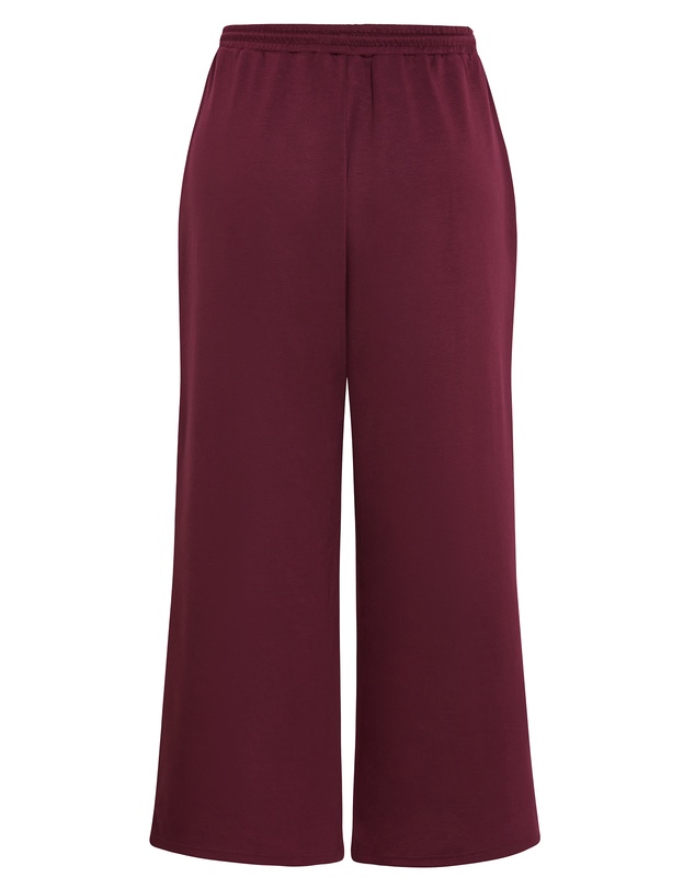 City Chic - Plus size Mae Wide Leg Jogger - dark cherry