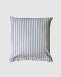 Mosey Me - Butter Blue Seersucker Euro Pillowcase Set