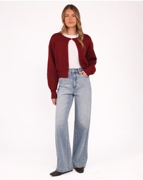 Petal & Pup - Ripley Knit Cardigan - Berry