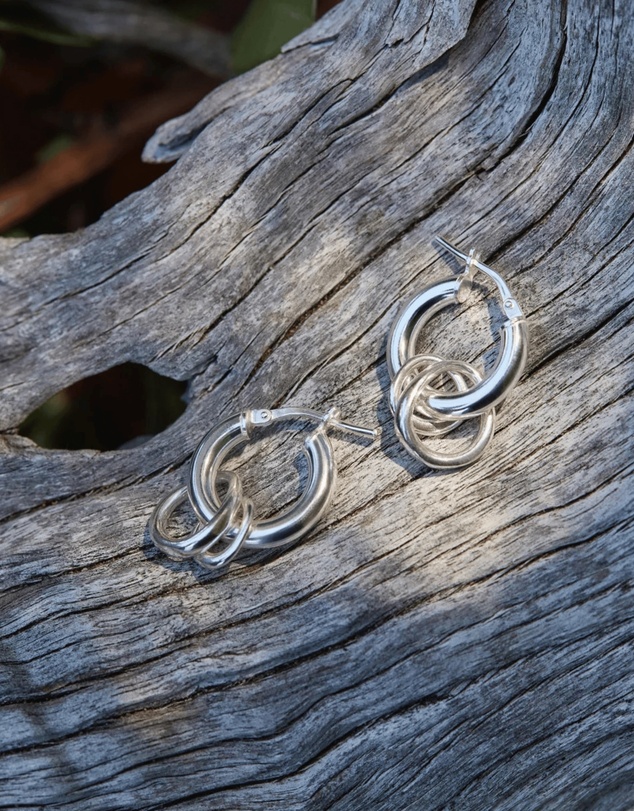 Najo - Whisper Silver Hoop Earring