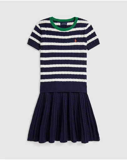 Polo Ralph Lauren - Striped Cotton Sweater & Skirt Set - Teens