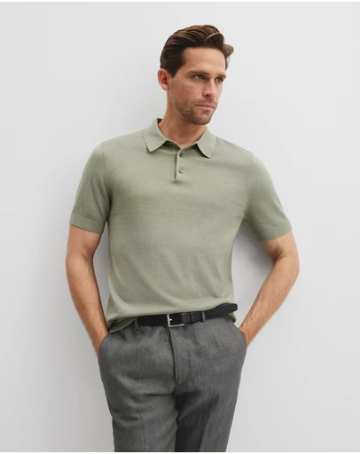 Country Road - Australian Cotton Blend Silk Button Polo
