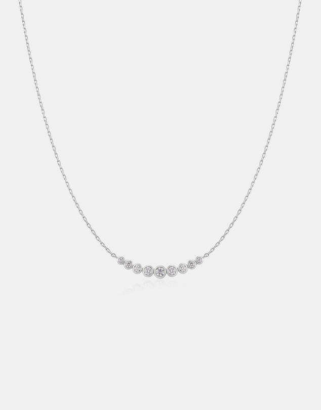 Ania Haie - Silver Graduated Bezel-Set Necklace