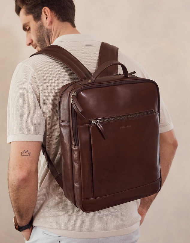 Pierre Cardin - Pierre Cardin Leather Business/Laptop Backpack