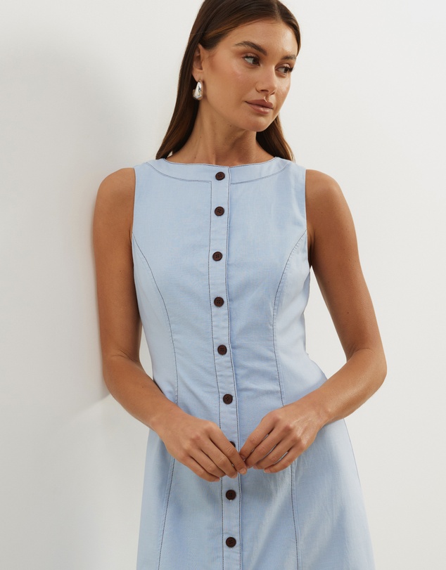 Atmos&Here - Cara Contrast Bind Midi Dress