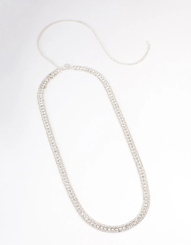 Lovisa - Silver Mixed Round Diamante Belt