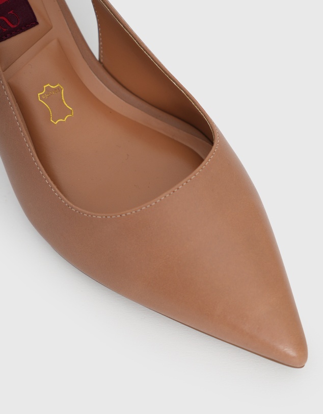 Betts - Wider Fit Kendra Leather Pointed Toe Slingback Pumps