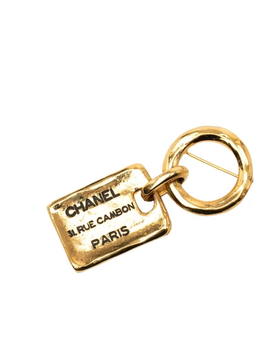 Pre-Loved by Azura Reborn - Pre-Loved Gold Plated Rue Cambon Tag Brooch