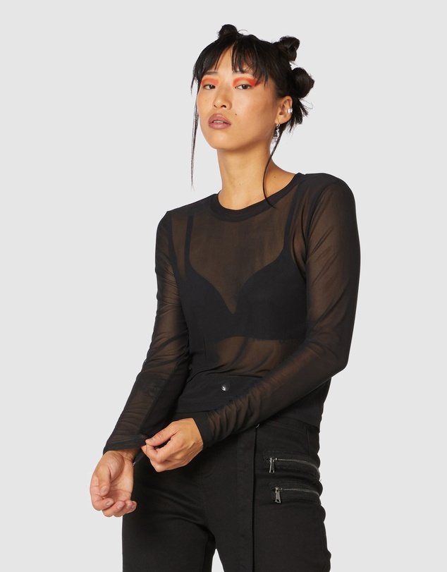 Basic Danger Sheer Mesh Top by Dangerfield Online | THE ICONIC | Australia