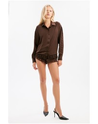 Bardot - Bonita Satin Lace Shirt