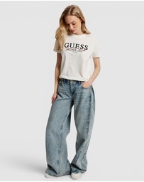 GUESS Originals - GUESS Originals Mid Rise Side Pleat Wide Leg Jeans