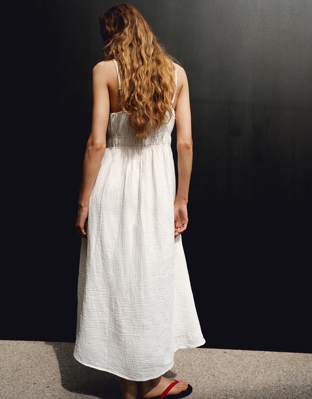 M.N.G - Crinkled Muslin Dress