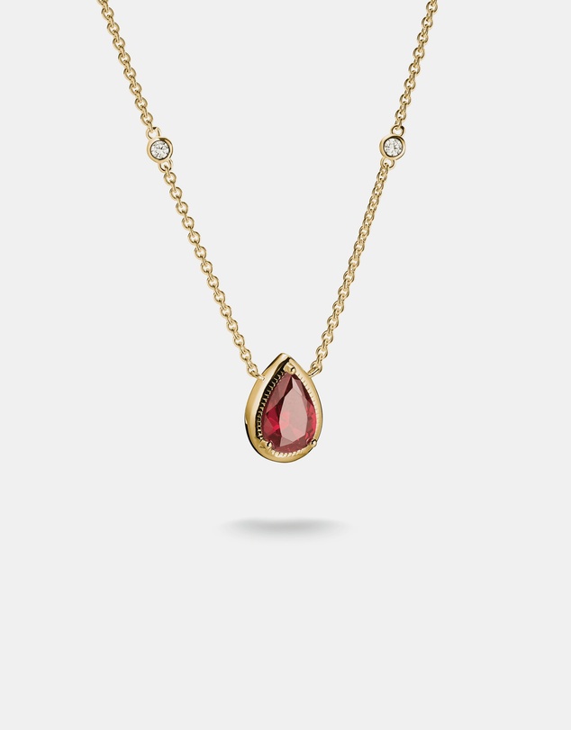 THOMAS SABO - THOMAS SABO Necklace with Red Teardrop Stone Gold