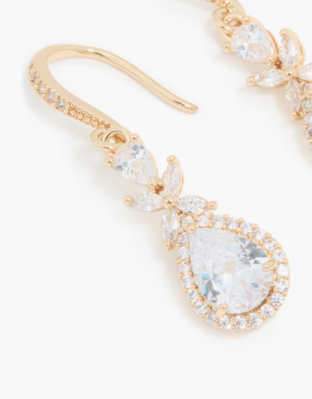 Lovisa - Gold Cubic Zirconia Pear Drop Earrings