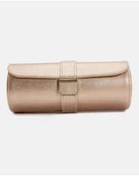Wolf - Wolf Palermo Double Watch Roll+Pouch Rose Gold