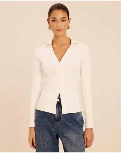 AERE - Tess Button Through Top