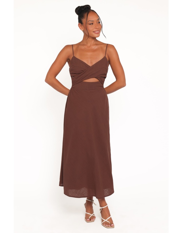 Petal & Pup - Elvina Midi Dress - Brown