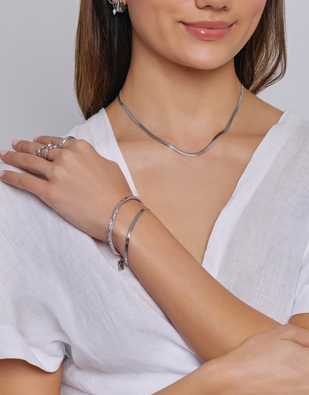 Arms Of Eve - Sylvia Silver Snake Chain Bracelet
