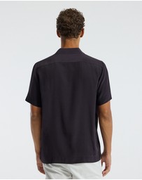 Calibre - Camp Collar Silk Shirt Currant