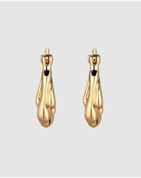 Elli Jewelry - Melted Hoop Earrings in Gold-Plated 925 Sterling Silver