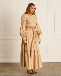 Heaven Australia - Latte Tia Maxi Skirt